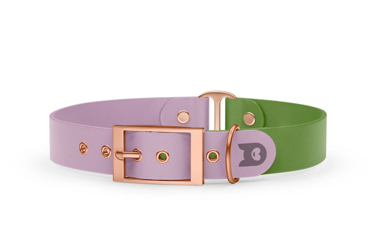 Dog Collar Duo: Lilac & Olive with Rosegold