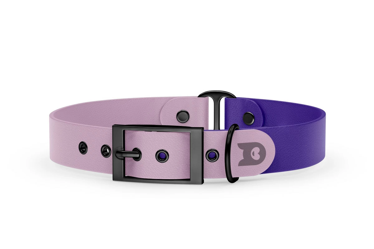 Dog Collar Duo: Lilac & Purple with Black