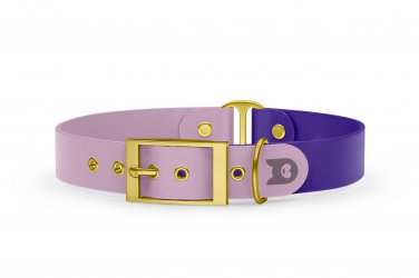 Dog Collar Duo: Lilac & Purple with Gold