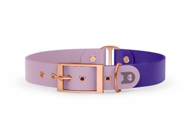 Dog Collar Duo: Lilac & Purple with Rosegold