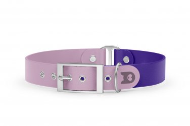 Dog Collar Duo: Lilac & Purple with Silver