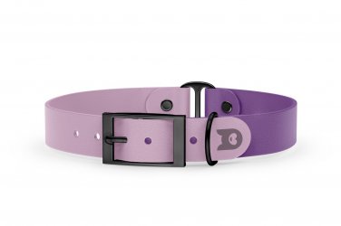 Dog Collar Duo: Lilac & Purpur with Black