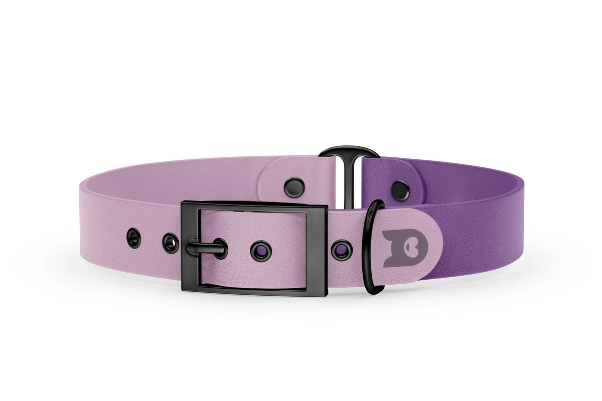 Dog Collar Duo: Lilac & Purpur with Black