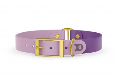 Dog Collar Duo: Lilac & Purpur with Gold