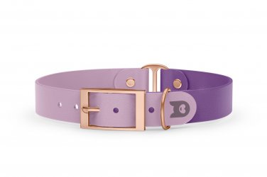 Dog Collar Duo: Lilac & Purpur with Rosegold