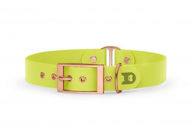 Dog Collar Duo: Neon yellow & Neon yellow with Rosegold