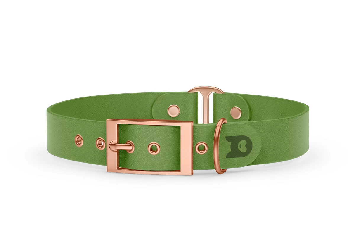 Dog Collar Duo: Olive & Olive with Rosegold