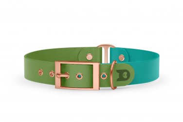 Dog Collar Duo: Olive & Pastel green with Rosegold