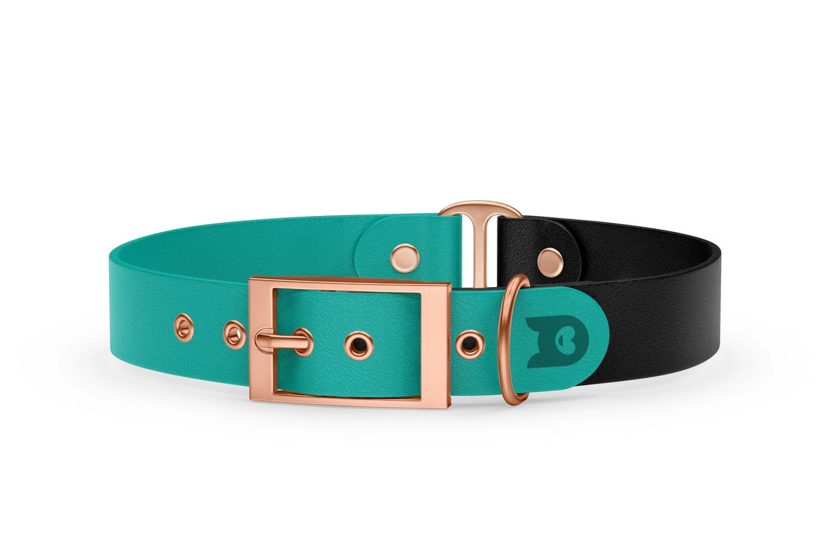 Dog Collar Duo: Pastel green & Black with Rosegold
