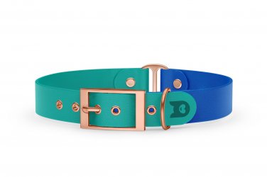 Dog Collar Duo: Pastel green & Blue with Rosegold