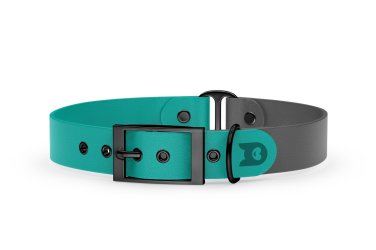 Dog Collar Duo: Pastel green & Gray with Black