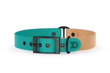 Dog Collar Duo: Pastel green & Light brown with Black