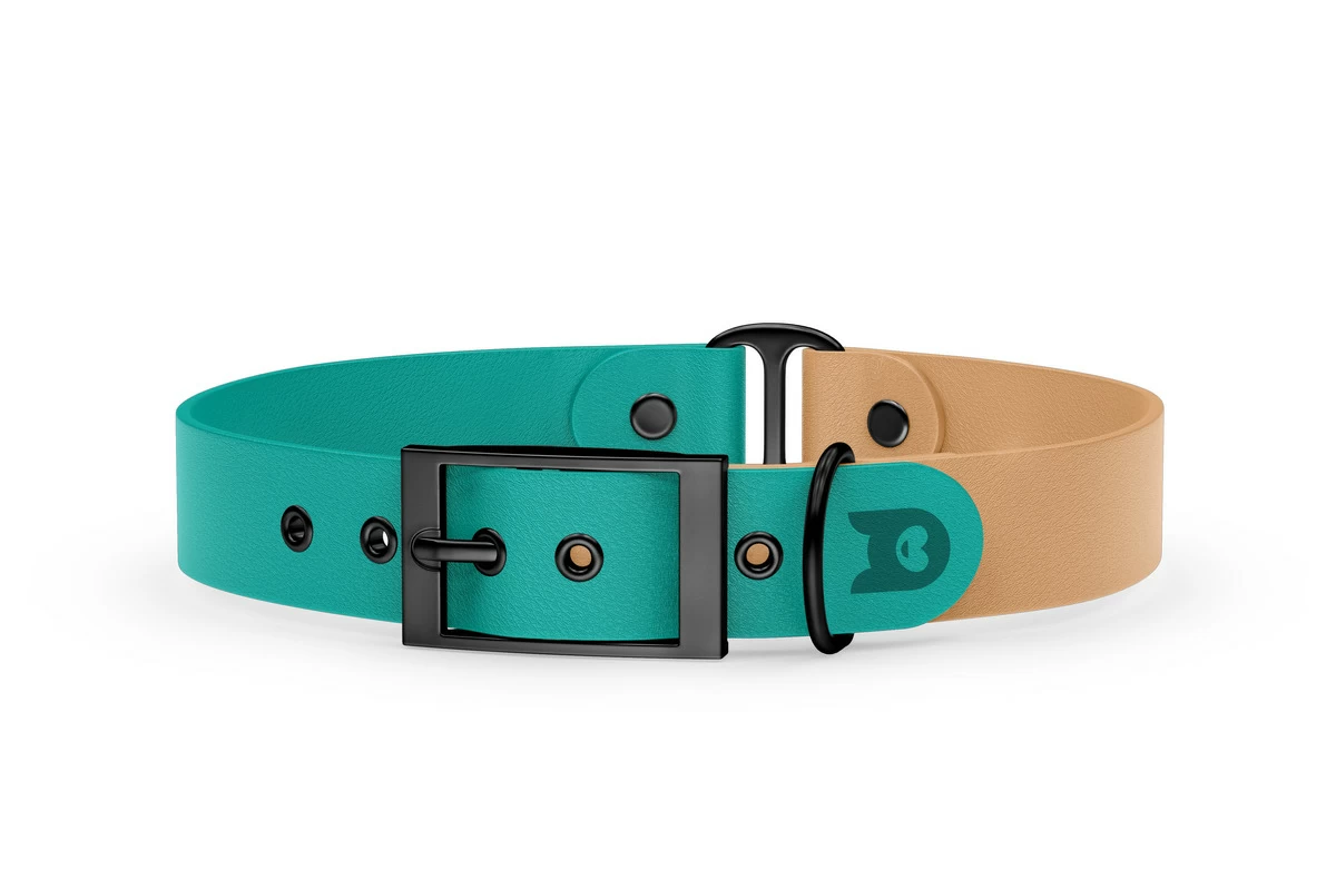 Dog Collar Duo: Pastel green & Light brown with Black