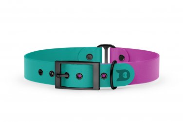 Dog Collar Duo: Pastel green & Light purple with Black