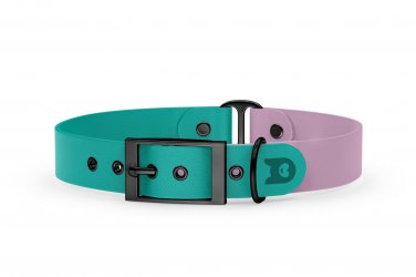 Dog Collar Duo: Pastel green & Lilac with Black