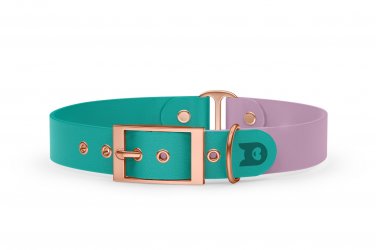 Dog Collar Duo: Pastel green & Lilac with Rosegold