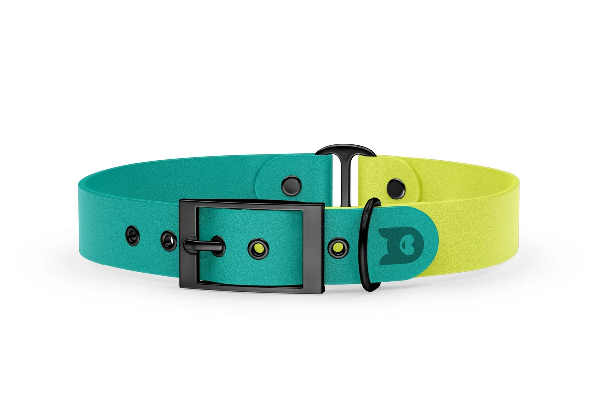 Dog Collar Duo: Pastel green & Neon yellow with Black