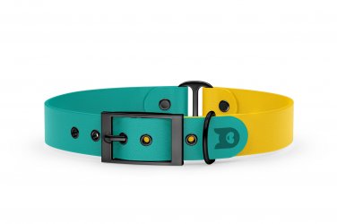 Dog Collar Duo: Pastel green & Yellow with Black