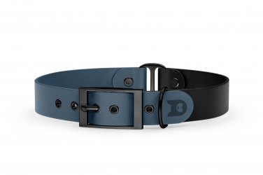 Dog Collar Duo: Petrol & Black with Black