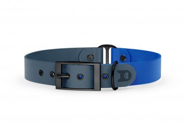 Dog Collar Duo: Petrol & Blue with Black