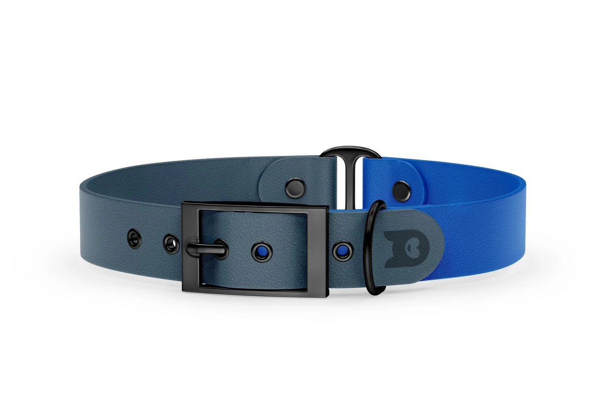 Dog Collar Duo: Petrol & Blue with Black