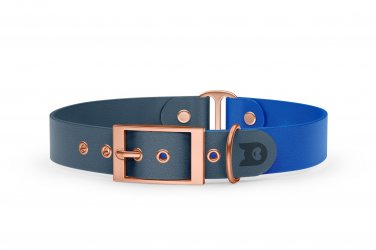 Dog Collar Duo: Petrol & Blue with Rosegold