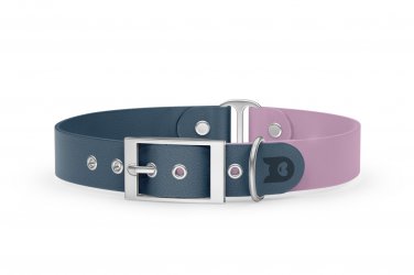 Dog Collar Duo: Petrol & Lilac with Silver