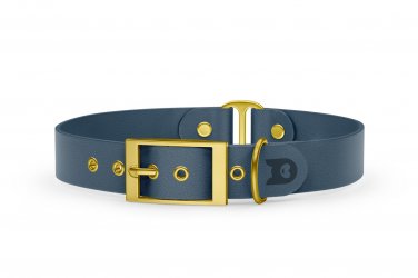 Dog Collar Duo: Petrol & Petrol with Gold