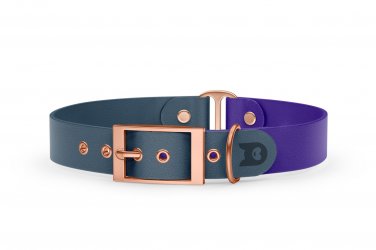 Dog Collar Duo: Petrol & Purple with Rosegold