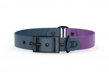 Dog Collar Duo: Petrol & Purpur with Black