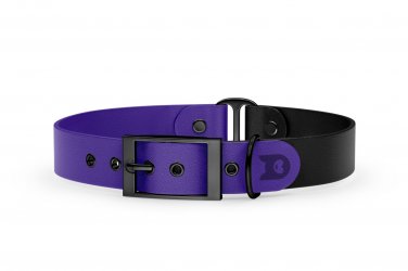 Dog Collar Duo: Purple & Black with Black
