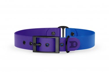 Dog Collar Duo: Purple & Blue with Black