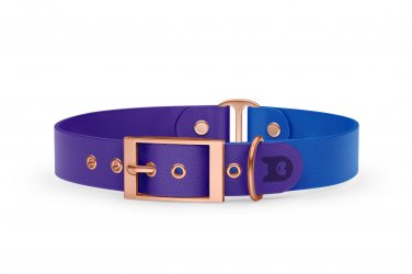 Dog Collar Duo: Purple & Blue with Rosegold