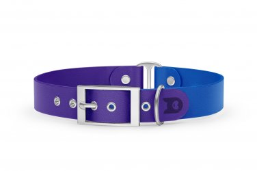 Dog Collar Duo: Purple & Blue with Silver
