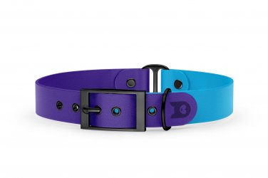Dog Collar Duo: Purple & Light blue with Black