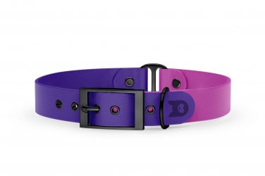 Dog Collar Duo: Purple & Light purple with Black