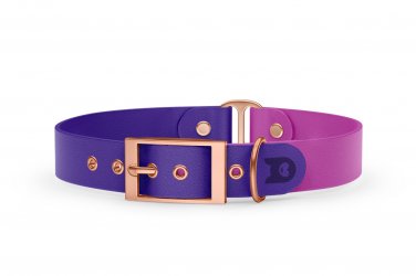 Dog Collar Duo: Purple & Light purple with Rosegold