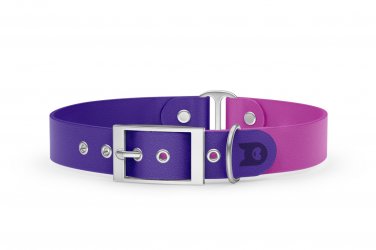 Dog Collar Duo: Purple & Light purple with Silver