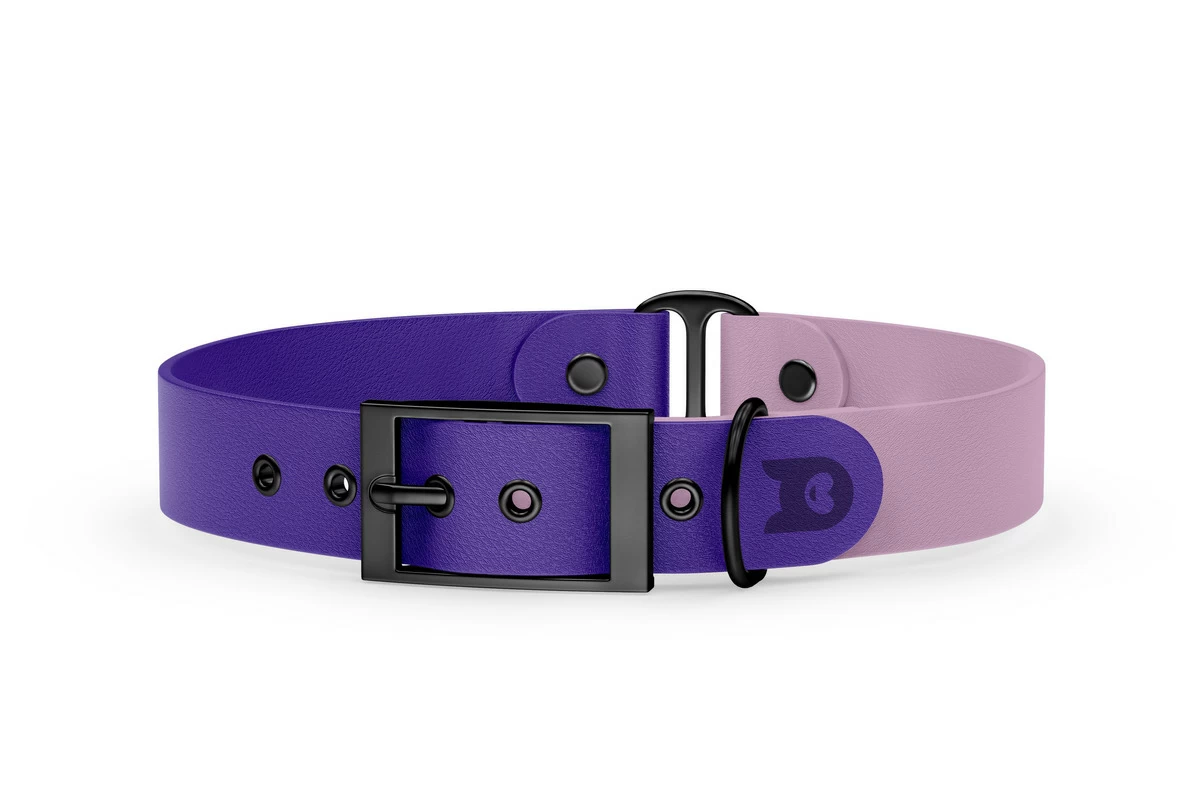 Dog Collar Duo: Purple & Lilac with Black