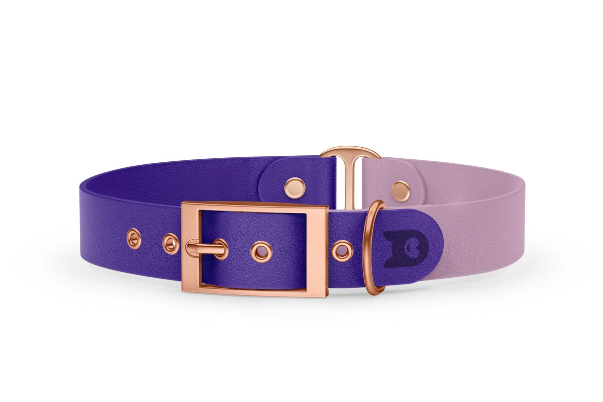 Dog Collar Duo: Purple & Lilac with Rosegold