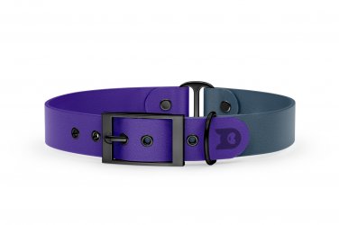 Dog Collar Duo: Purple & Petrol with Black