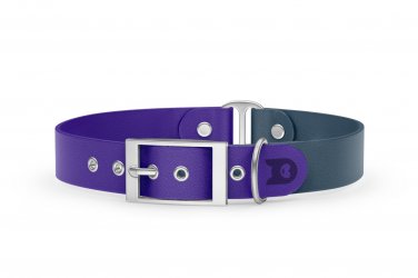 Dog Collar Duo: Purple & Petrol with Silver