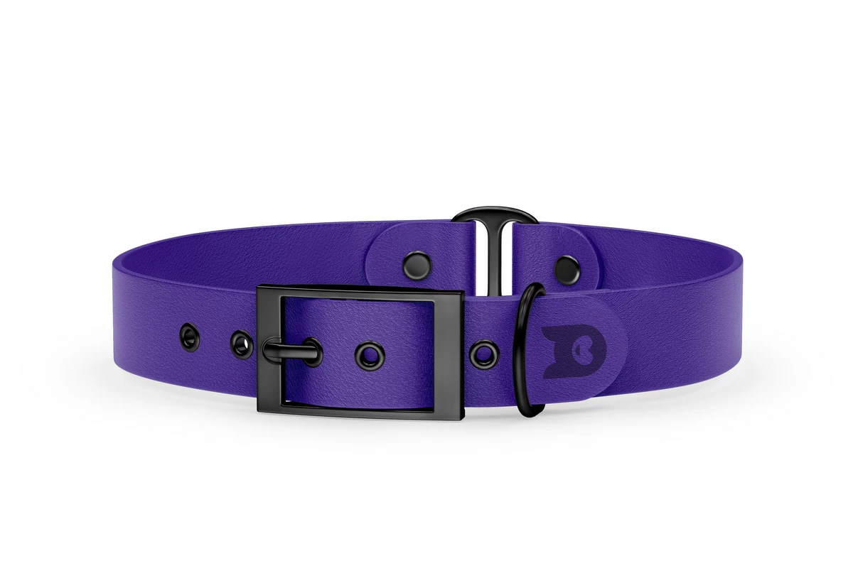 Dog Collar Duo: Purple & Purple with Black