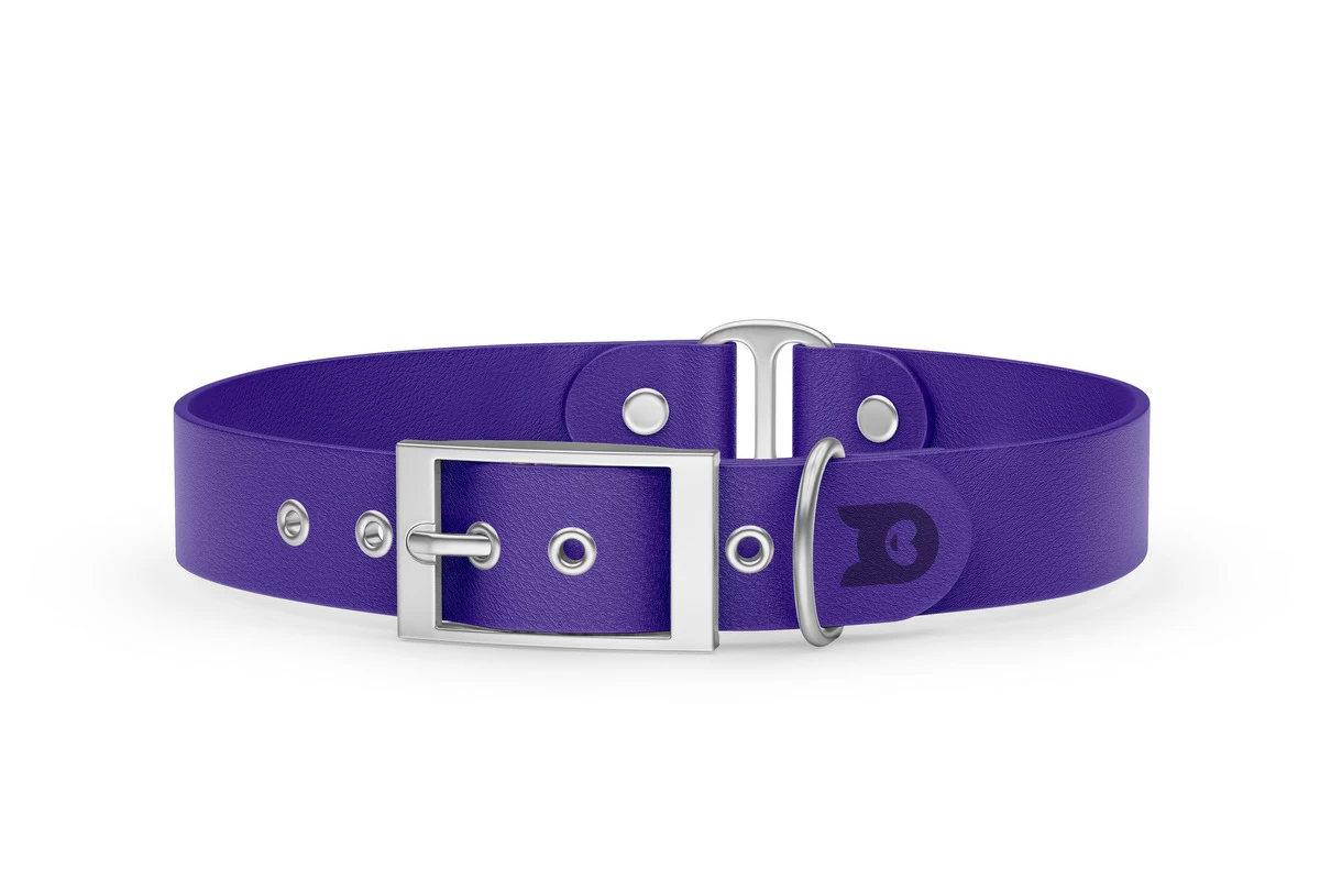 Dog Collar Duo: Purple & Purple with Silver