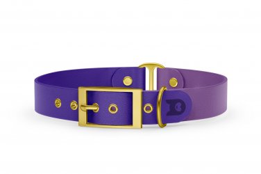 Dog Collar Duo: Purple & Purpur with Gold