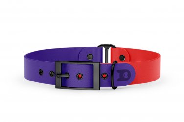 Dog Collar Duo: Purple & Red with Black