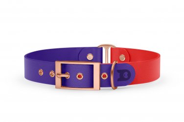 Dog Collar Duo: Purple & Red with Rosegold