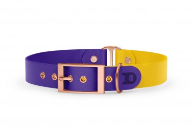 Dog Collar Duo: Purple & Yellow with Rosegold
