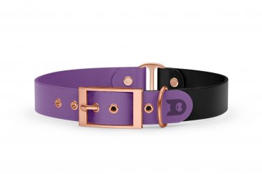 Dog Collar Duo: Purpur & Black with Rosegold