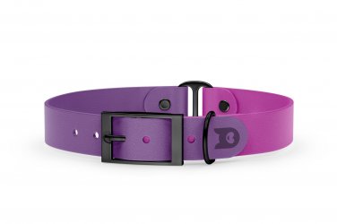 Dog Collar Duo: Purpur & Light purple with Black